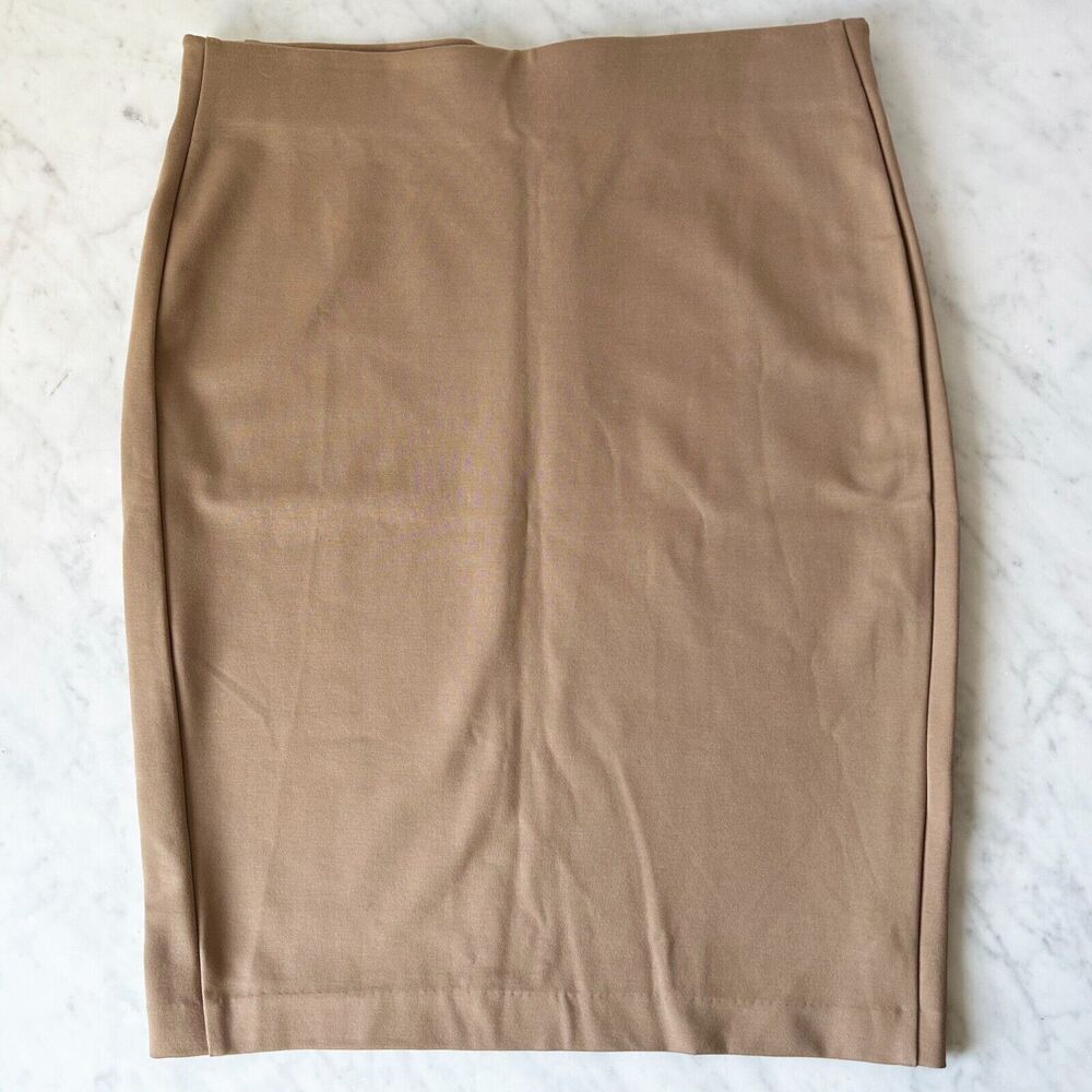 Light Brown Stretch Knit Skirt Women's Size 14 Dalia A-Line Slip On